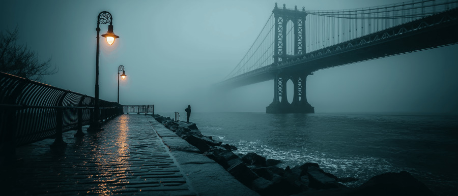 Foggy Waterfront puzzle preview